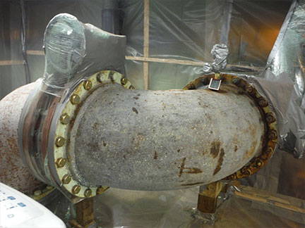 elbow section with corrosion