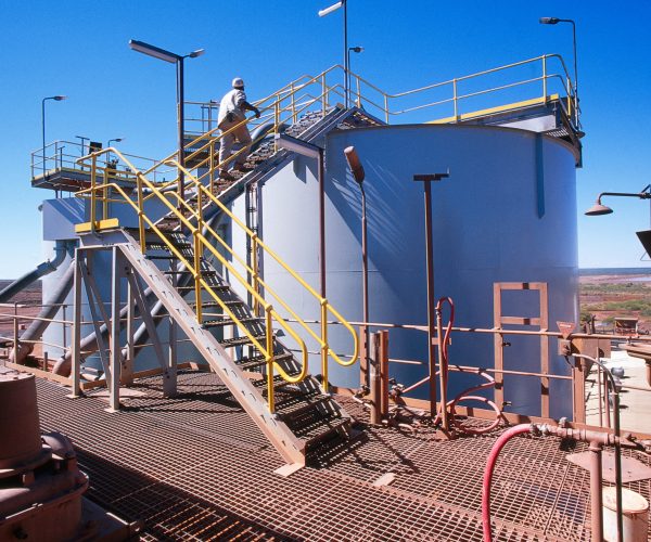 View of Gold Mining processing plant in the desert of Australia