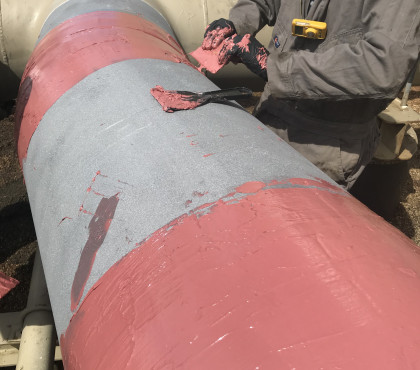 Smoothing of the Pipe and Weld Seams with FRP Repair Put