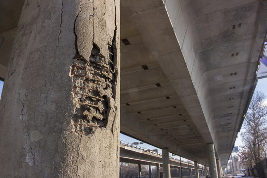 crumbling concrete