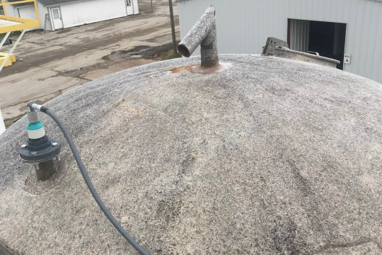 View of tank roof from above