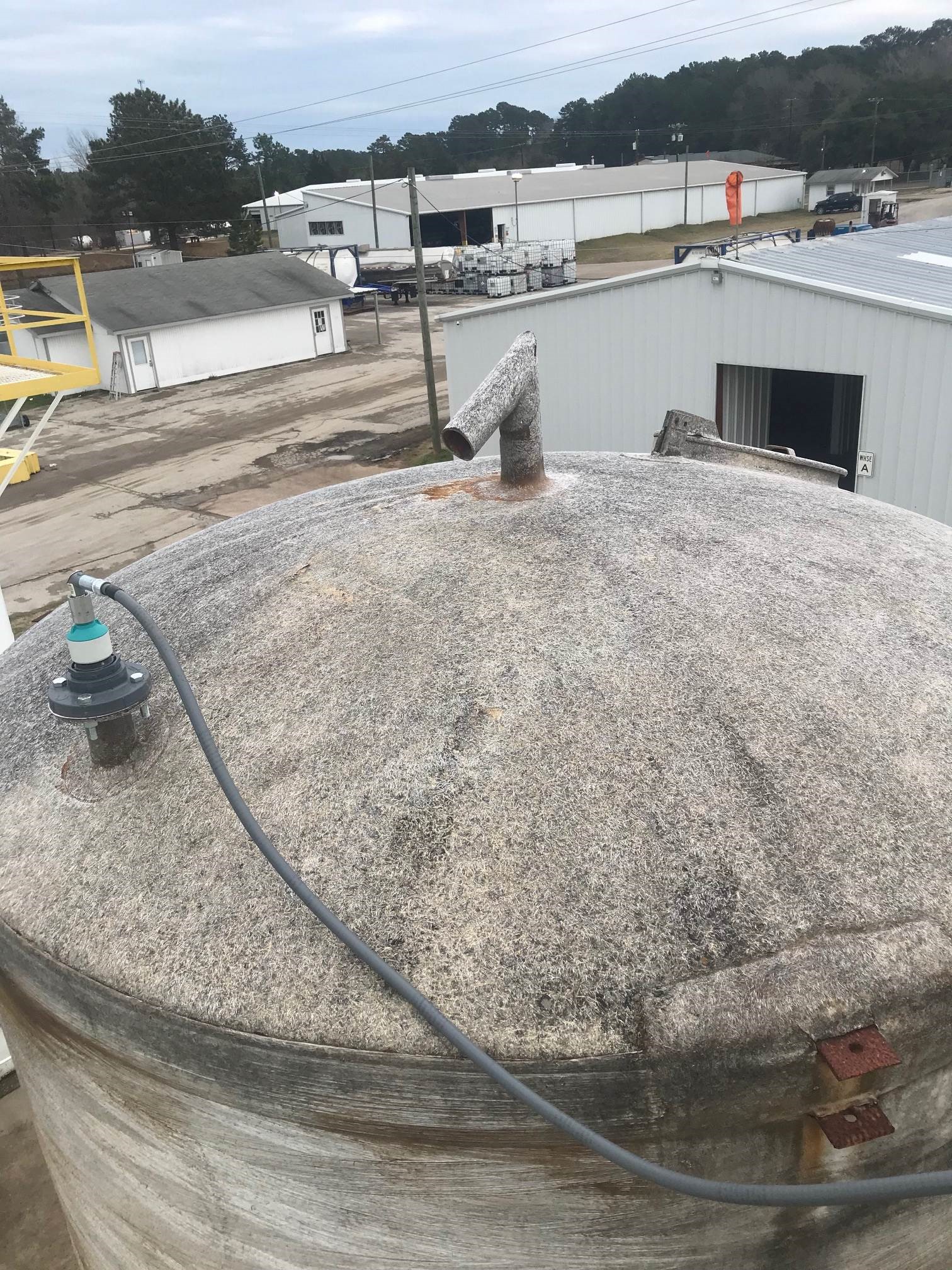 View of tank roof from above