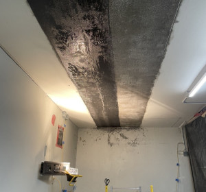 View of ceiling repaired with composites