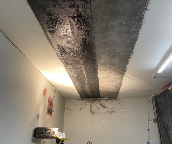 View of ceiling repaired with composites