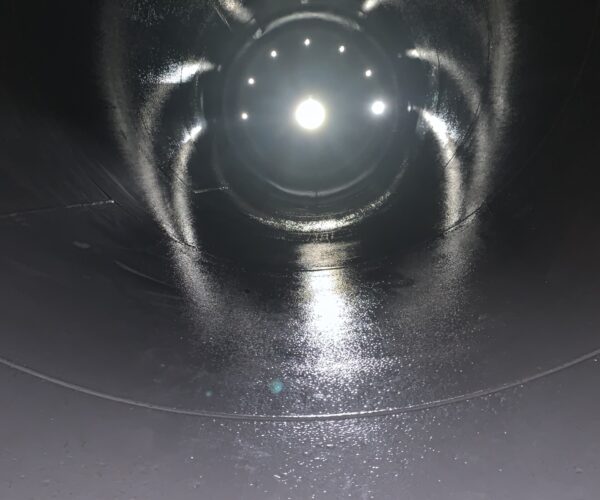 Inside view of coated tank