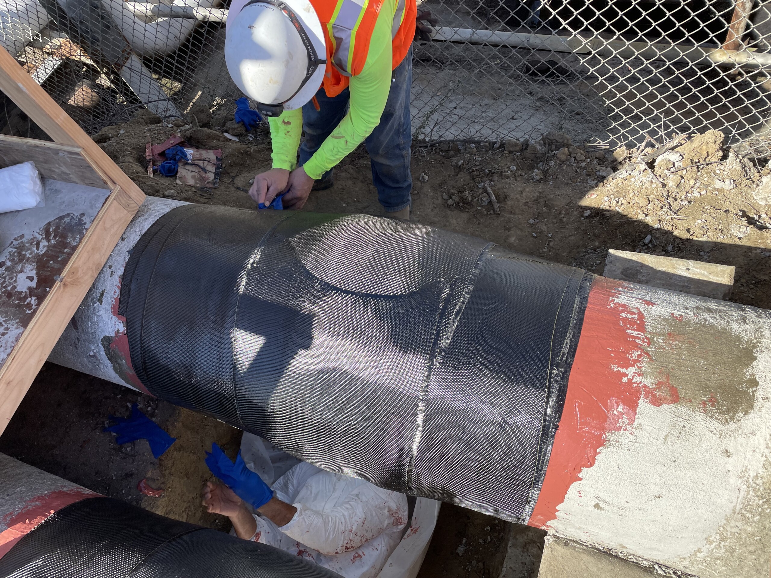 Carbon Fiber Reinforced Polymer being applied